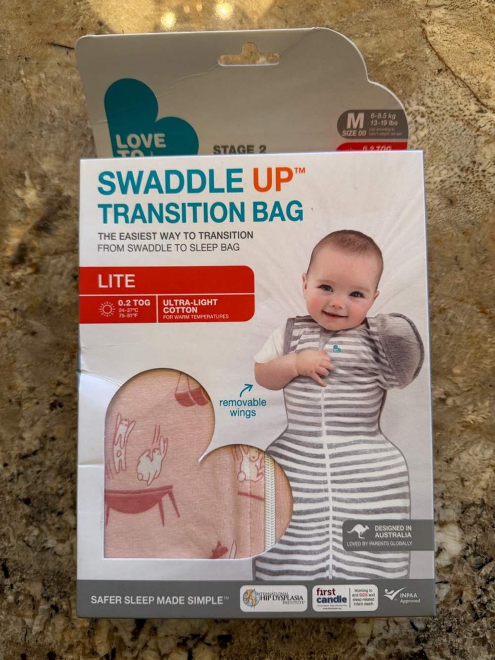 Love to Dream Swaddle Up Transition Bag - Pink & Gray Stripe